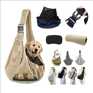 Padded Pet Sling Carrier Bag with Escape-Proof Net